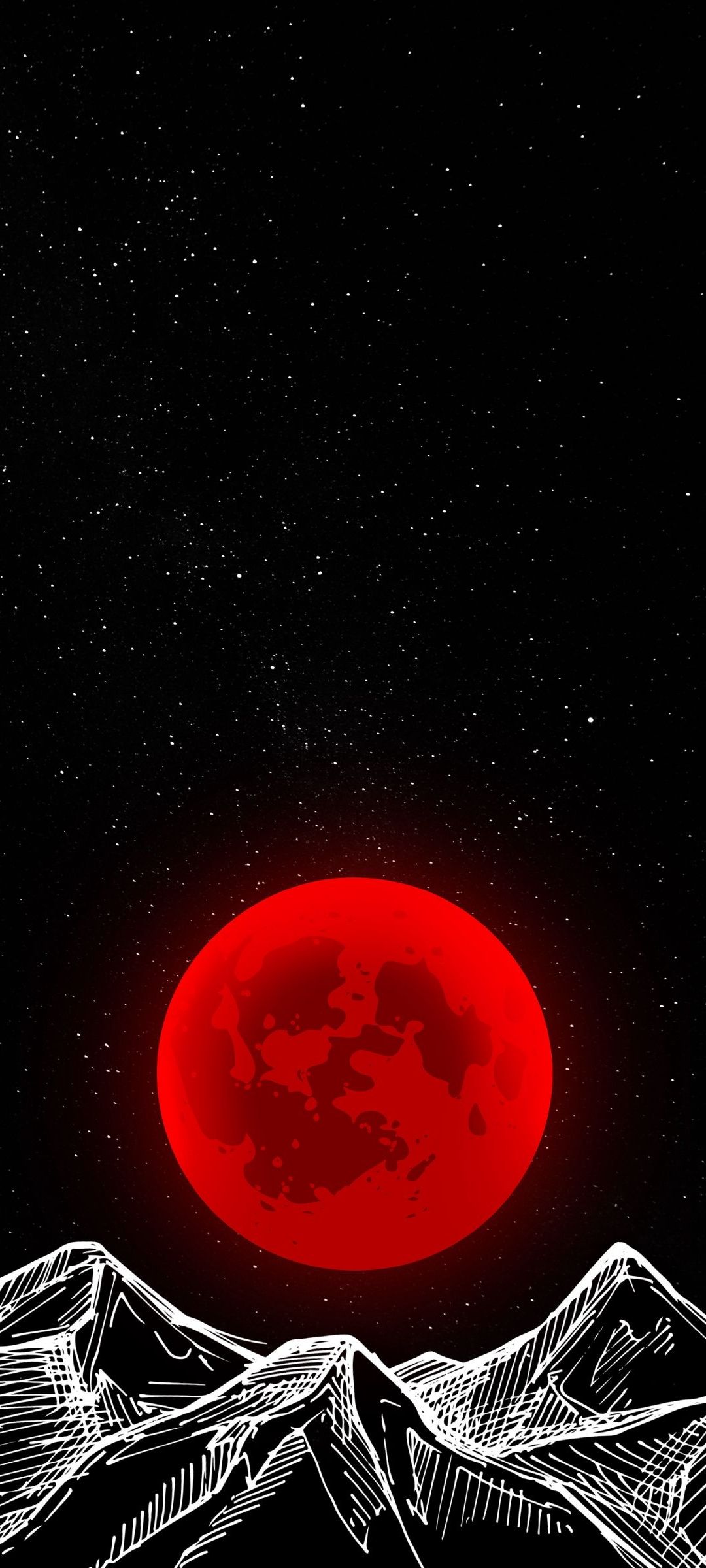 Vector Red Moon Black Phone – Wallpaper - Chill-out Wallpapers